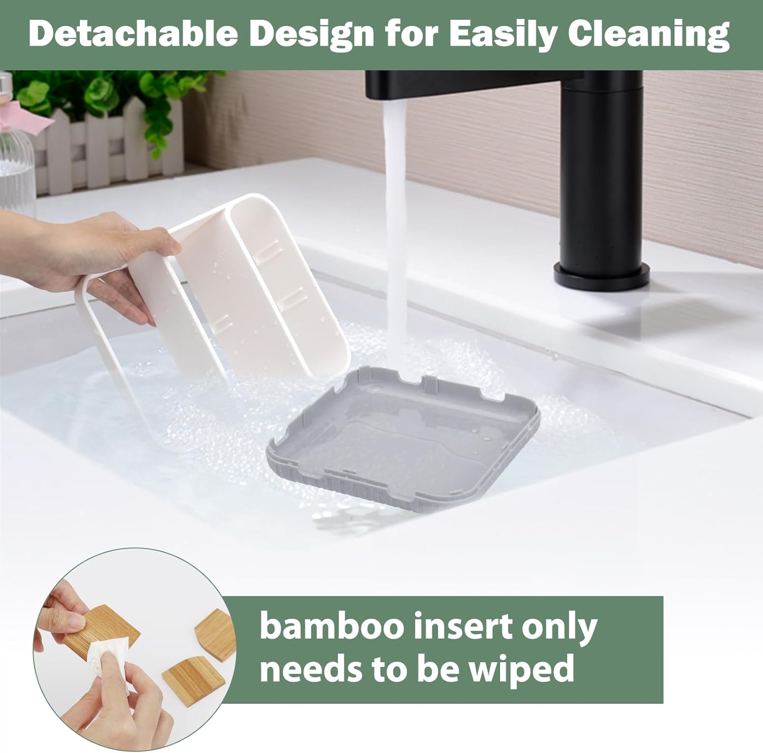 Chintu Bathroom Toothbrush Holders for Countertop - Electric Toothbrush Organizer 6 Slots Tooth Brush Organization for Kids Family, Toothpaste Holder for Bathroom Vanity Organizer Storage White