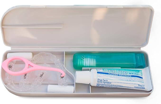 Capsule Dental - Dental Retainer Travel Case, Silicone Retainer Case for Aligners, Mouthguards, and More, Dental Kit Oral Care Tools with Travel Toothbrush and Aligner Removal Tool
