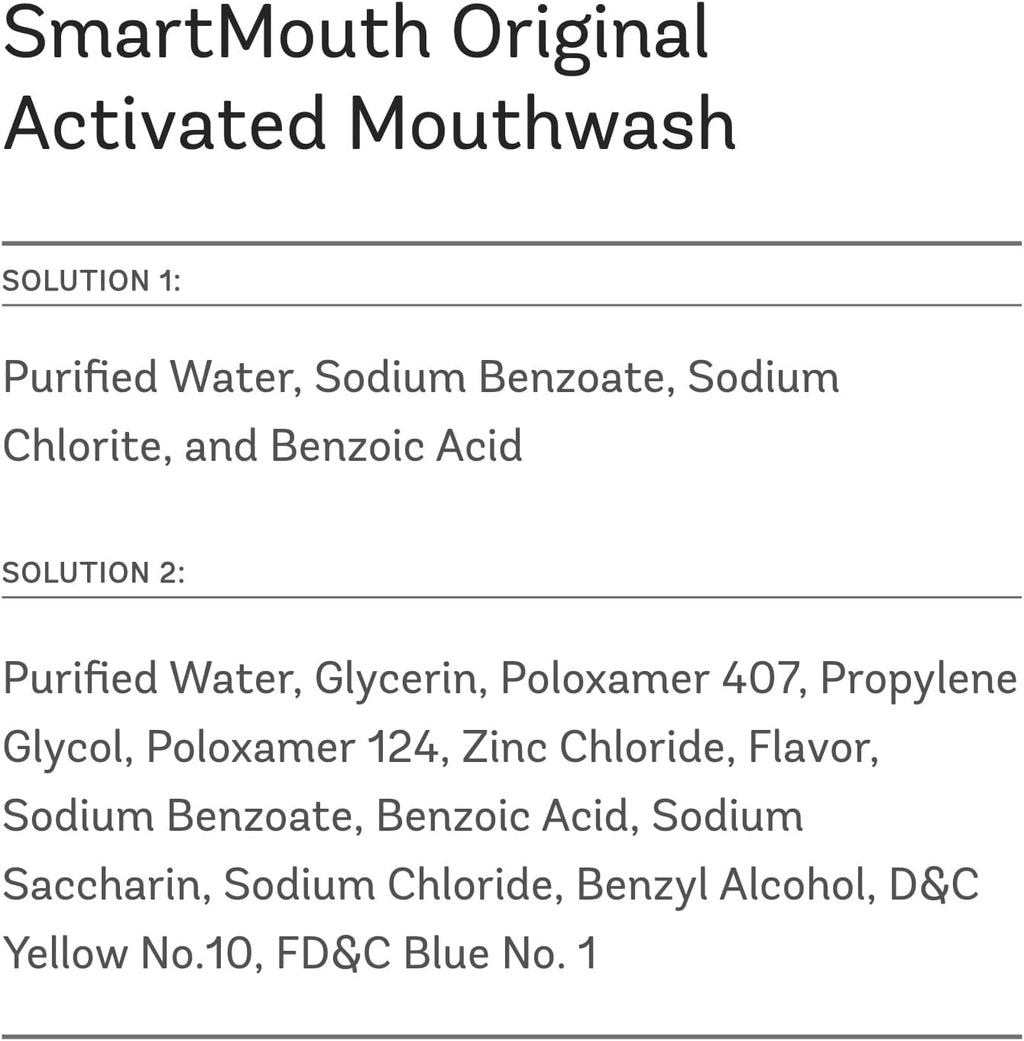 SmartMouth Original Activated Mouthwash Single Packs, Travel Mouthwash, Fresh Mint, 40 Pack
