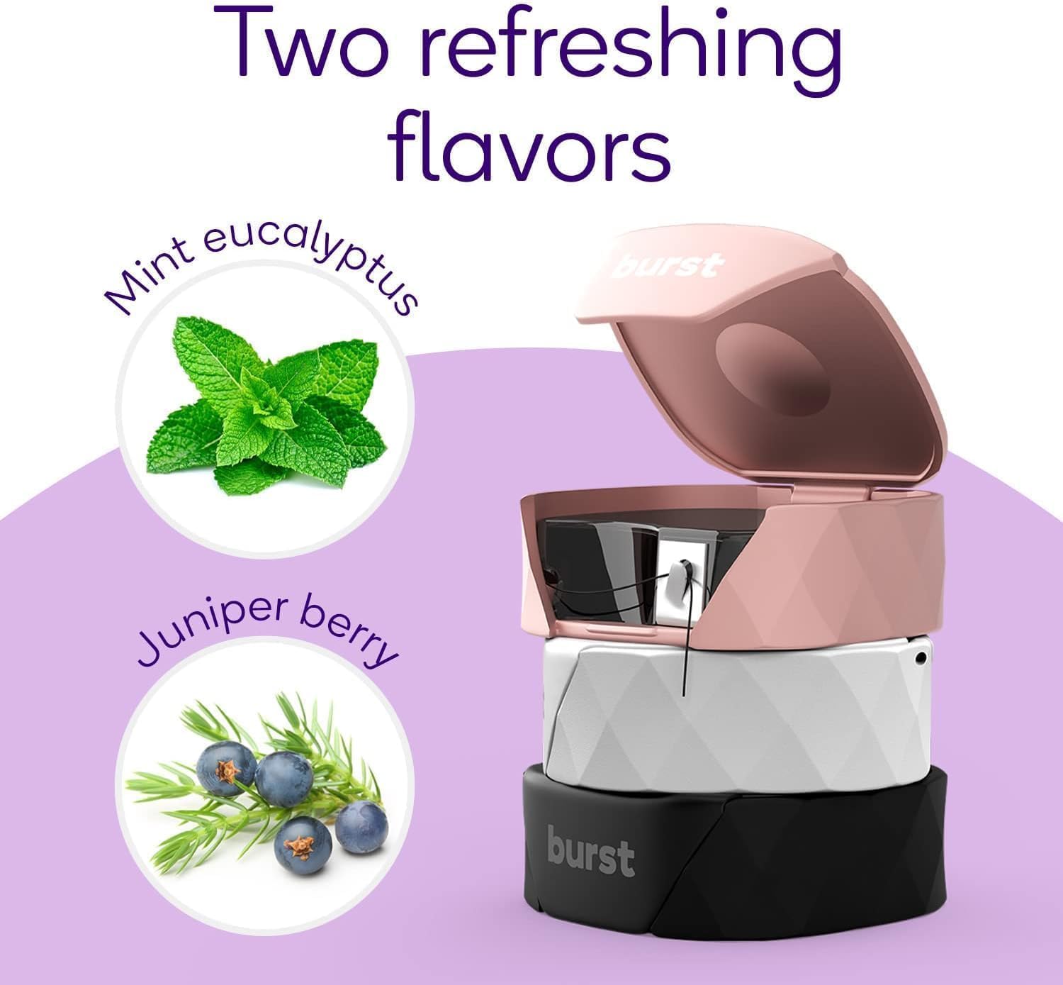 BURST Expanding Dental Floss Refills (32 Yards/3 Pack) | Juniper Berry Aroma Bobbins | Woven Tooth Floss | Stain-Absorbing | Vegan | Paraben, BPA & Cruelty-Free | Smart Expanding Floss Refills