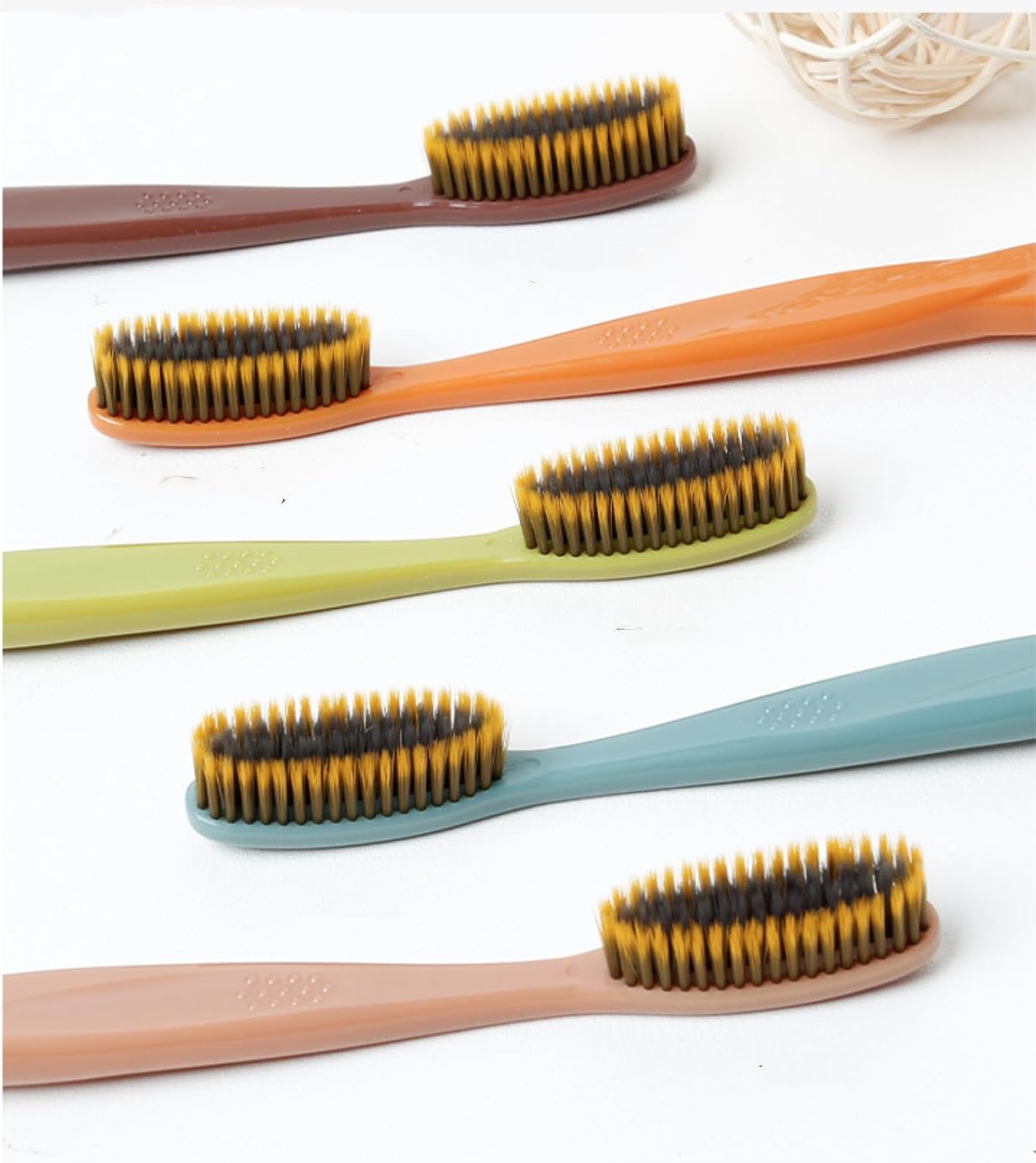 Adult Extra Soft-bristled Toothbrush‌ Bamboo Charcoal, Long Toothbrush Head,Periodontist Design Tapered Bristles for Sensitive Teeth & Receding Gums.【Extra Soft, 10 Count (Pack of 1)】