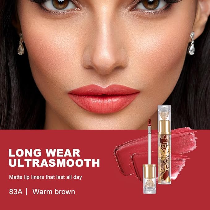 Matte Velvet Lip Stain, Long-Lasting Lip Tint, Waterproof Non-Sticky Lip Color, Transfer-Proof Smudge-Proof Lip Stain, Cloud-Like Soft Blurring Texture with Misty Velvet Finish, Coral Flame-83A