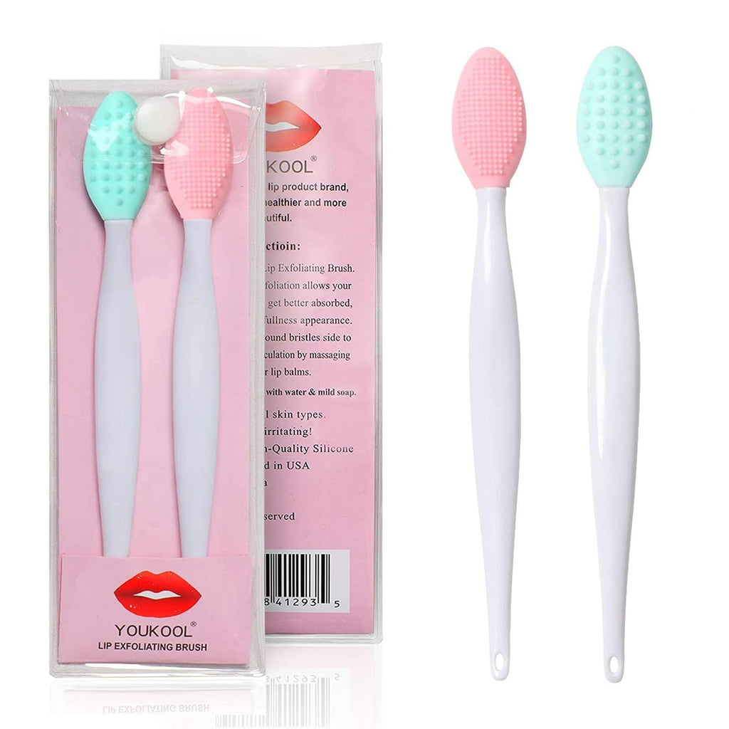 Lip Scrub Brush,Lip Scrubber Exfoliator,Double-Sided Silicone Lip Exfoliating Tool,Gentle Lip Exfoliator Scrubber Brush for Smooth,Soft,Bright,and Healthy Lips(2 PCS)