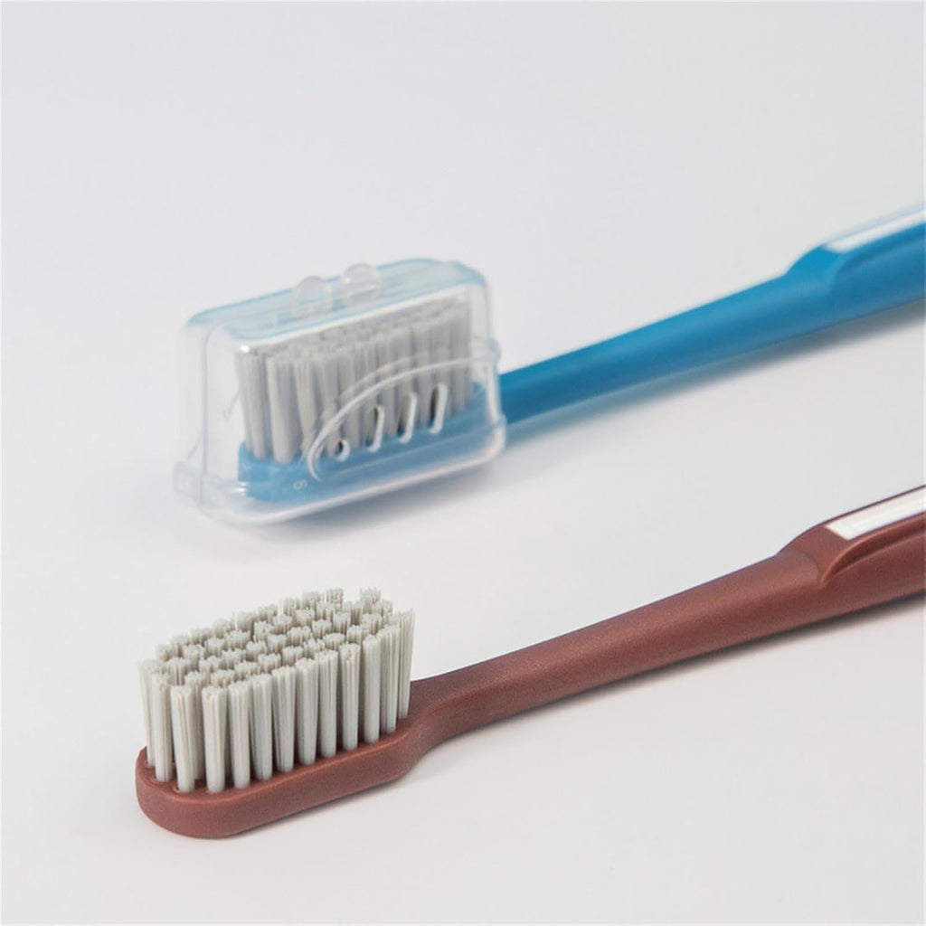 Adult Manual Hard bristled toothbrushes with Cover, Big Head Medium Size,for Cleaning Smoke Stain, Tartar, Coffee Stain, Tea Stain.【Hard Bristle Black toothbrushes,5 Count (Pack of 1)】