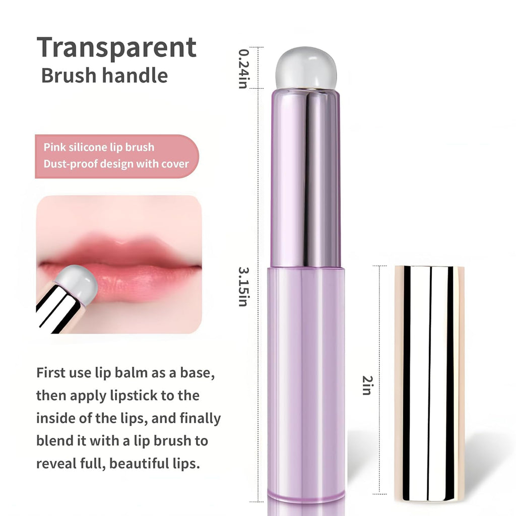 2pcs Silicone Lip Brush, Purple, Soft Silicone Material, Hygienic, Easy to Clean, Enhances Lip Care