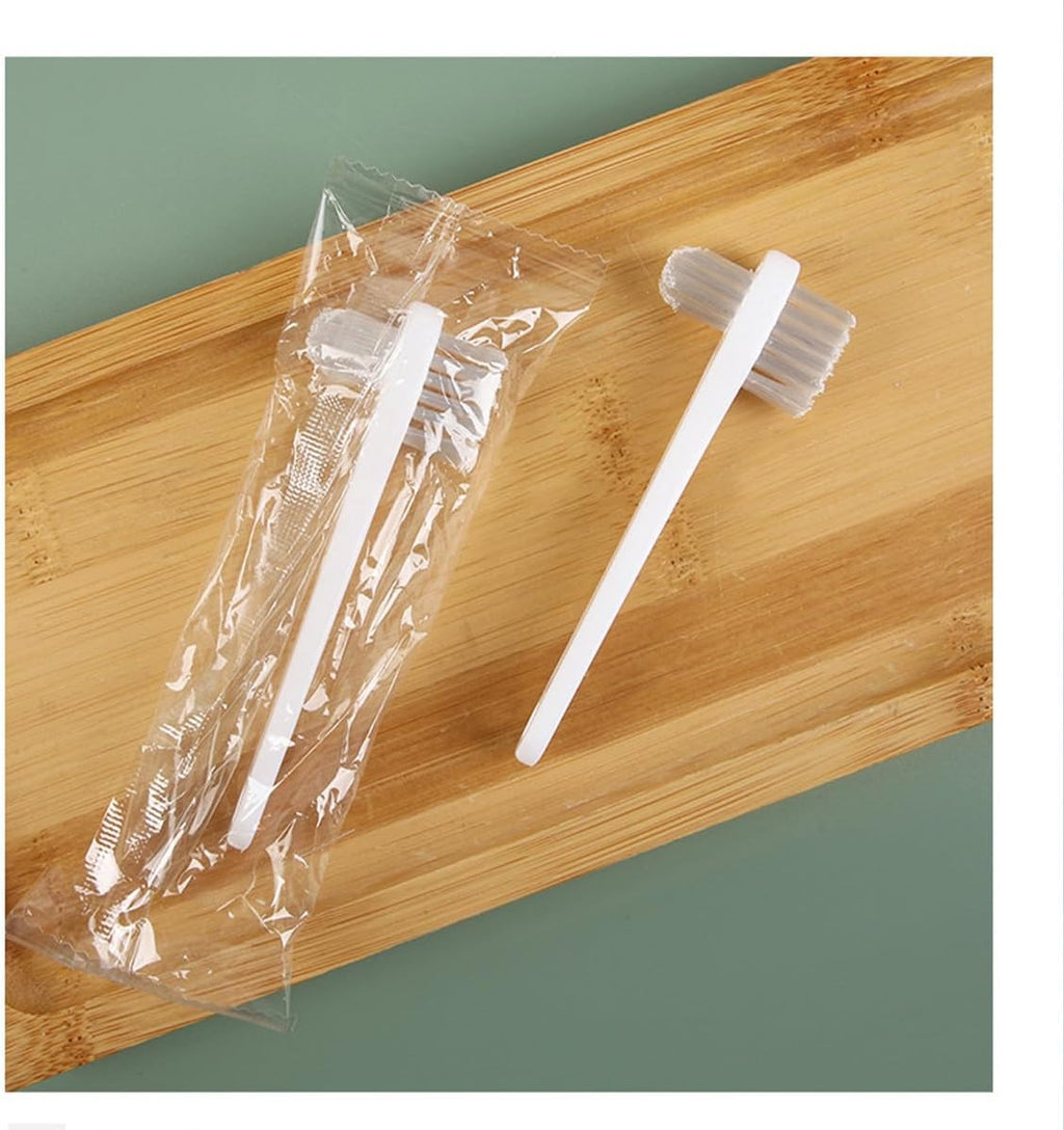 2 Pack Denture Toothbrush Set, Braces & Mouth Guards (Blue/White), Dual Head Hard Bristle Denture Brush for Cleaning False Teeth