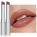 2Pcs Nude Brown Honey Tinted Lip Stain Lip Balm Lip Gloss Lipstick, Sheer Hydrating Lip Stains Tint, Moisturizing Lip Color for All Skin Tones, Nourishing Lip Balm with Natural Black Cherry
