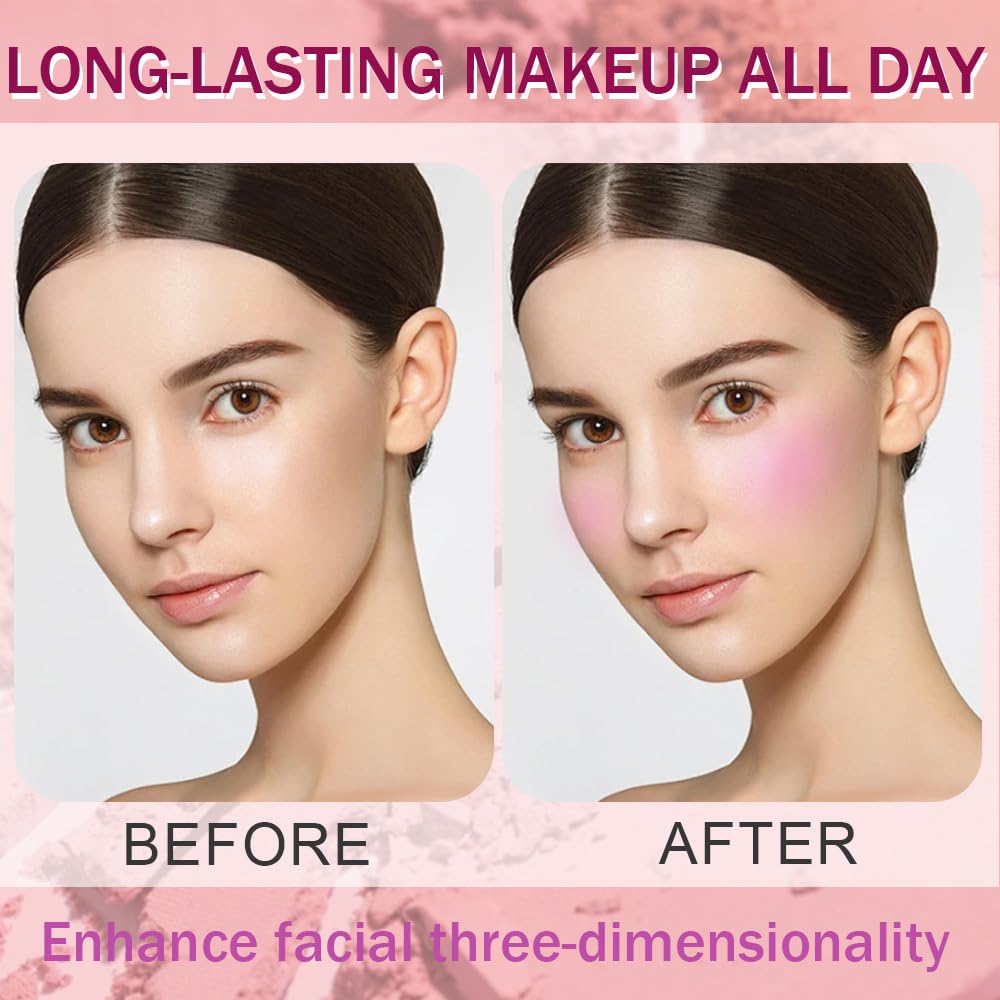 Matte Powder Blush for Cheeks – Long Lasting Natural Face Blusher Makeup, Lightweight Blendable Cheek Color for Women, Vegan & Cruelty-Free – #01 Pale Pink