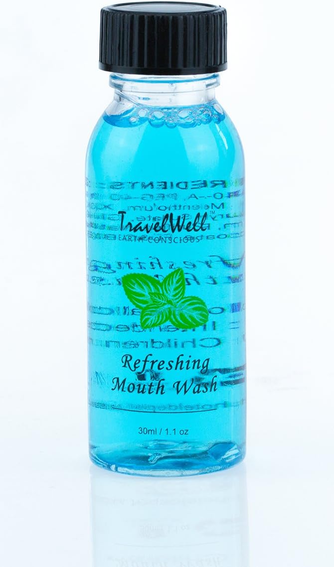 Travel Well Individually Wrapped Mouthwash Bottles - Cruise Essentials & Hotel Mouthwash - Travel Essentials & Toiletry Case Friendly - Long-Lasting Mint & Alcohol-Free - 1 Fl Oz, Pack of 288