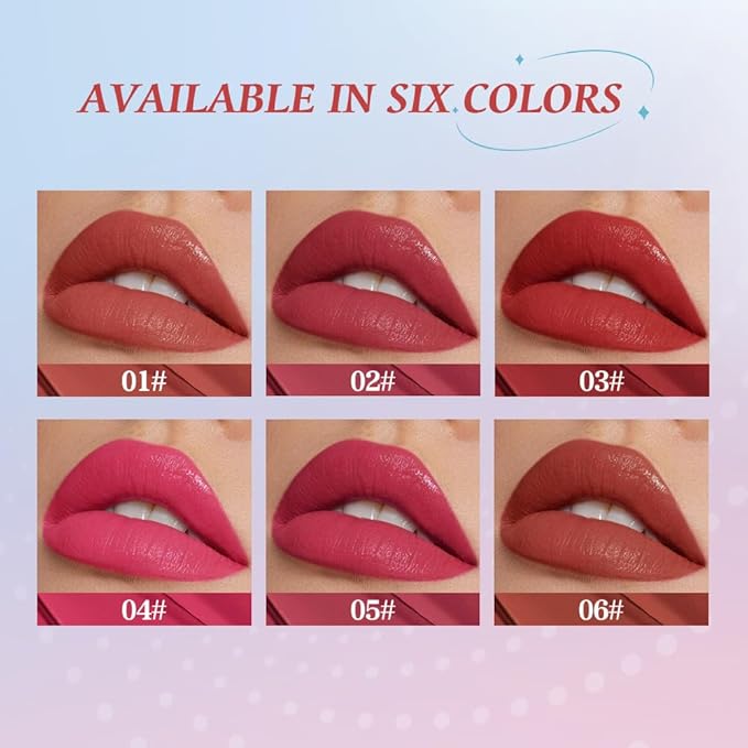 Cushion Lip Gloss Matte Lip Tint – Long-Lasting Lightweight Color, Soft Plush Applicator for Gradient Blurred Lips, Non-Sticky Velvet Finish Hydrating Lip Stain 03#–Brick Red