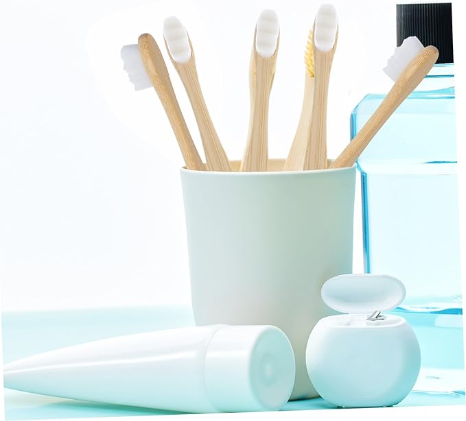 GANAZONO 5pcs Adult Toothbrushes Soft Bristles Gentle Sensitive Gums Lightweight Portable Minimalist Round-Head Design for Comfortable Daily Oral Care