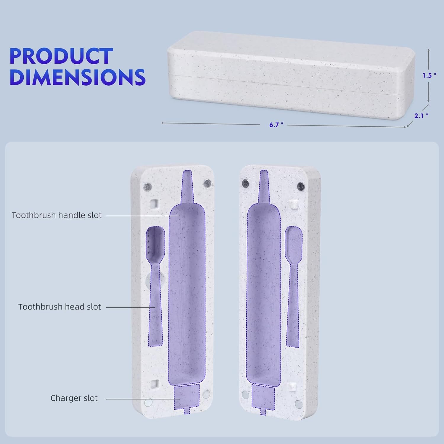 Magnetic Rechargeable Travel Case Compatible with Laifen Wave Electric Toothbrush, Waterproof, Hygienic, Easy-to-clean, Storage Holder for Toothbrush and Brush