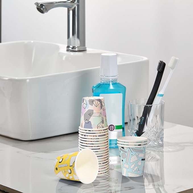 Lamosi 3 oz Bathroom Cups 300 Pack, 3 oz Paper Cups, Mouthwash Cup, Mini Paper Cup for Parties, Picnics, Barbecues, Travel and Events