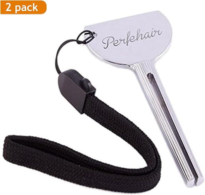 2pcs Tube Toothpaste Squeezer Keys, Metal Hair Dye Color Key Roller Dispenser Wringer Tool