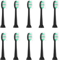 Replacement Toothbrush Heads 10 Pack Compatible with AquaSonic Black Series for Vibe Series Black Series pro, and for Duo Series pro Electric Toothbrush,Soft Balck