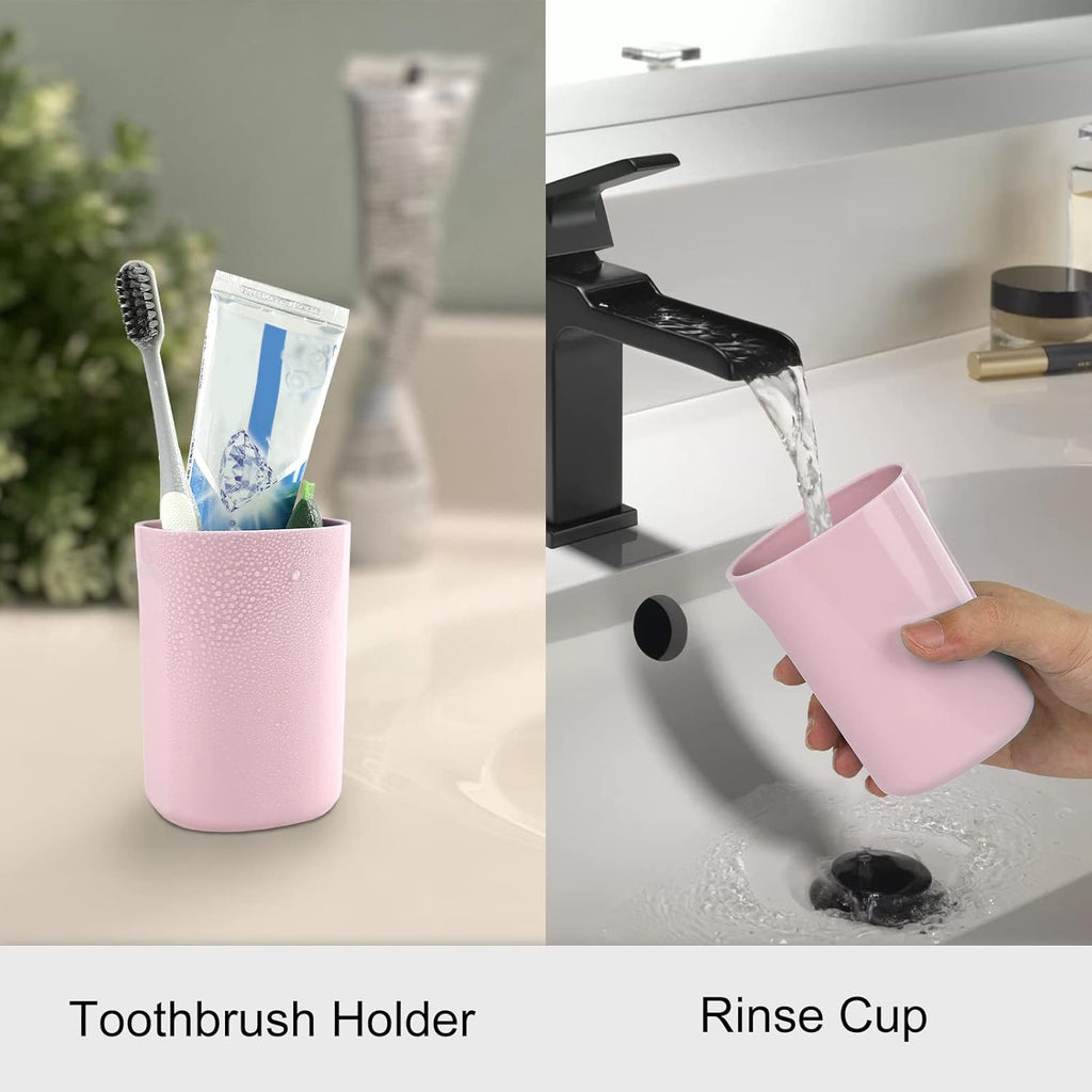 Surblue Travel Toothbrush Case Detachable Toothbrush Holder with Cover Portable Toothbrush Container for Vacation Camping Dorm Bathroom,Pink