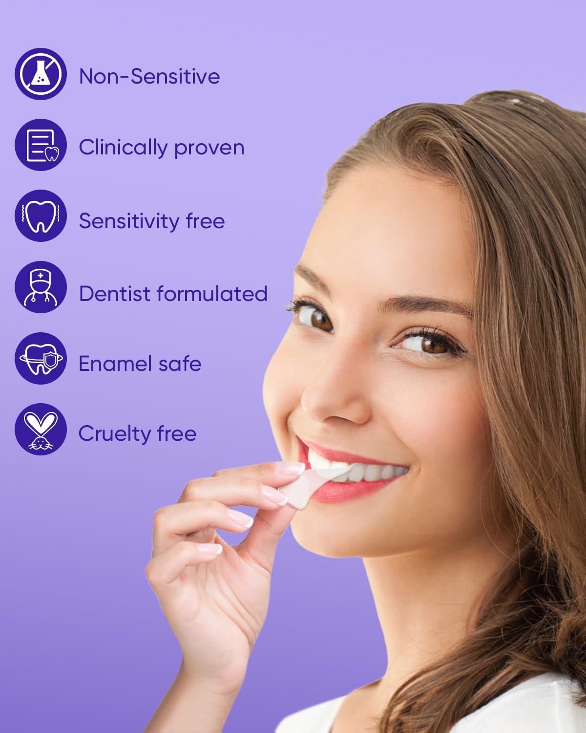 MySmile Non-Sensitive 10Pcs Teeth Whitening Strips Kit with Waterproof 28X LED Light 10-Min Fast Remove Coffee Wine Tobacco 20 Years of Stains Whitening Tooth Care Oral Safe for Enamel