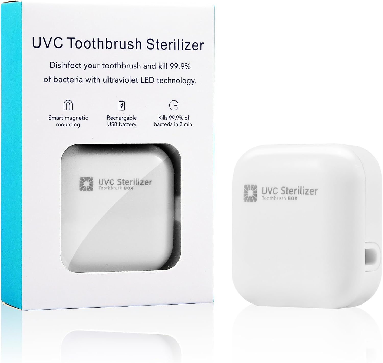 Wall Mounted Toothbrush Holder & Toothbrush Cleaner, Electric ToothBrush Holder, Cleaner for Bathroom Accessory, Clean for Home, Travel (White)