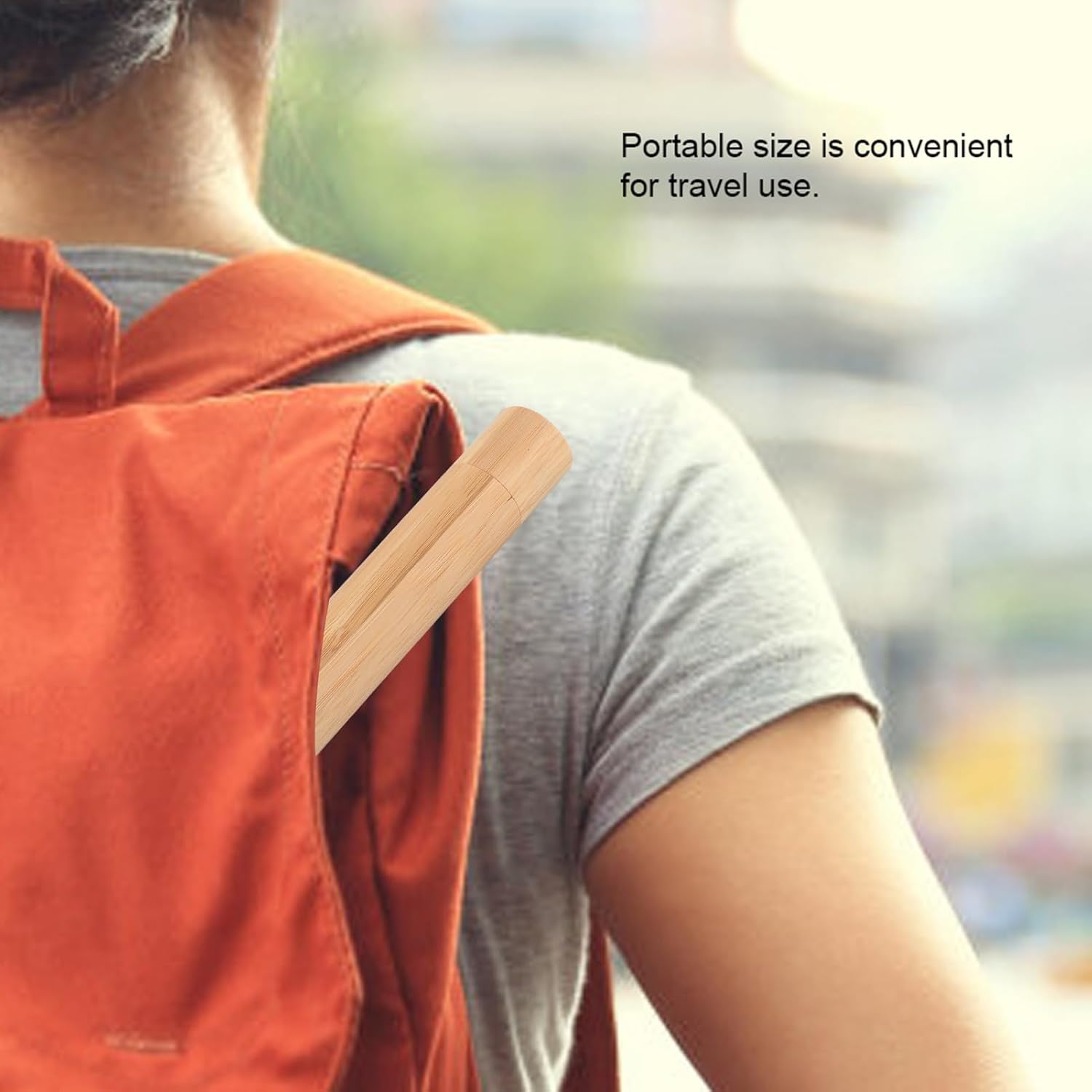 Bamboo Toothbrush Holder, 21×2.8cm Toothbrush Covers, Toothbrushs Holders Travel, Portable, for Traveling, Teeth,