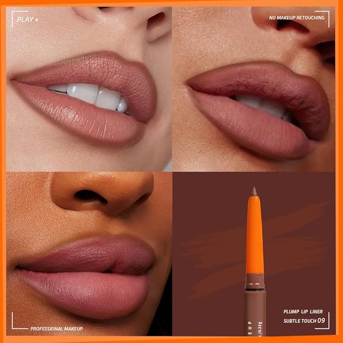 Matte Lip Liner Pencil for Shaping Lips, Retractable Creamy Brown Crayon LipLiner Pencil, Long Lasting Waterproof Lipstick Lip Liner Makeup, Vegan Beauty 09#
