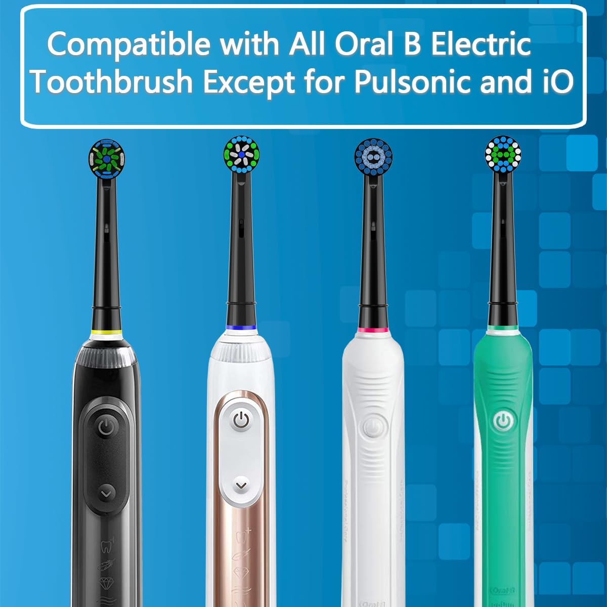 Replacement Heads Compatible with Oral B Braun Electric Toothbrush, Replacement Toothbrush Heads Fit for Oral-b Pro 1000/7500/3000/7000/8000/500, 8 Packs (Black)