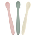 WeeSprout Silicone Baby Spoons - First Stage Infant Feeding Utensils With Soft-Tip, Bendable Kitchenware for Parent & Self-Feeding, Ultra-Durable, Dishwasher Safe, Travel Case, Set of 3
