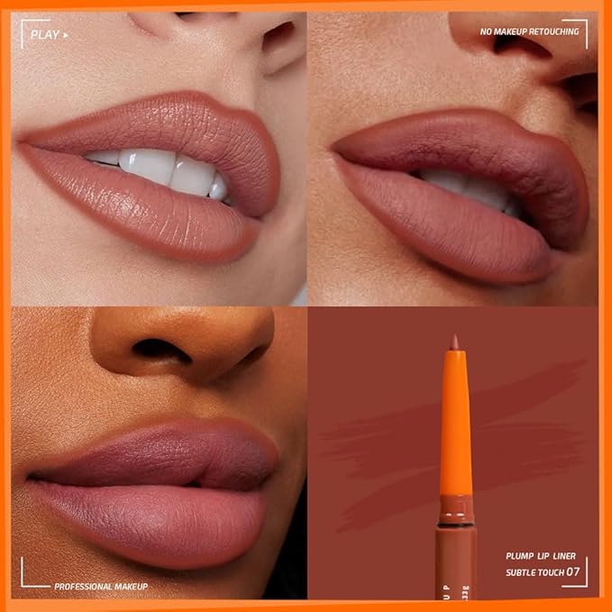 Matte Lip Liner Pencil for Shaping Lips, Retractable Creamy Brown Crayon LipLiner Pencil, Long Lasting Waterproof Lipstick Lip Liner Makeup, Vegan Beauty 07#