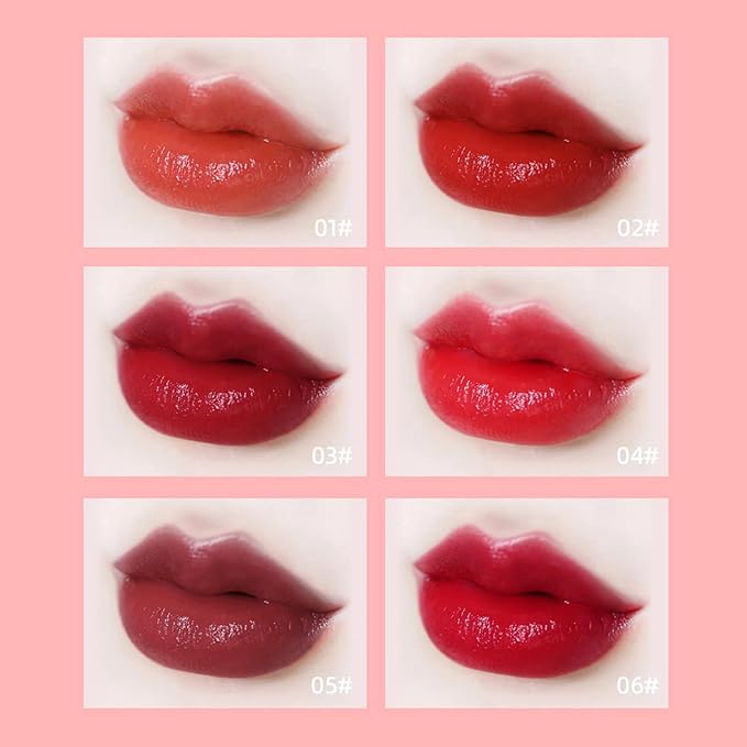 Eakroo 6 Colors Lip Tint Stain Mini Liquid Lipstick, Korean Lip Gloss for Women, Liquid Blush, Lip Plumper Gloss, Lip Makeup, Non-Stick Cup, Lightweight, High Pigment, Long-Lasting, Vivid Color