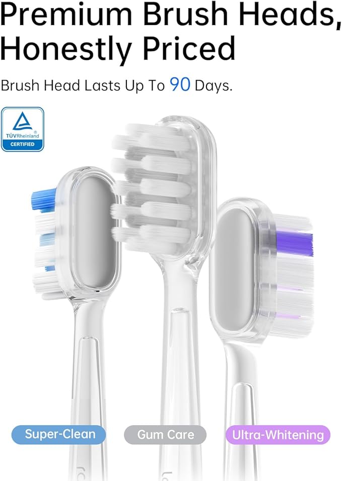 Laifen Wave Electric Toothbrush, Oscillation & Vibration Sonic Electric Toothbrush for Adults with App, 3 Brush Heads, IPX7 Waterproof Magnetic Rechargeable Travel Powered Toothbrush ABS(Blue)