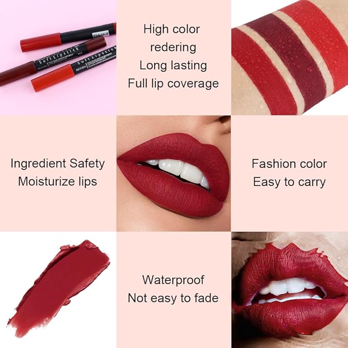 BINGBRUSH Smooth Longwear Lipstick Pack Set, Matte Color Stick Ultimate Lip Crayon for Makeup Collection - Waterproof Velvet Lipgloss Lip Stain (11#)