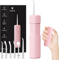 Portable Mini Water Flosser, Oral Irrigator Water Teeth Cleaner Pick with Telescopic Water Tank,3 Modes & IPX7 Waterproof, Home & Travel (Pink)