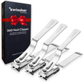 Swissklip Nail Clippers for Men & Women I Finger Nail Clippers for Adult with 360 Degree Rotating Head I Fingernail Clippers for Women I Surgical-Grade Stainless Steel Material (3 Pack)