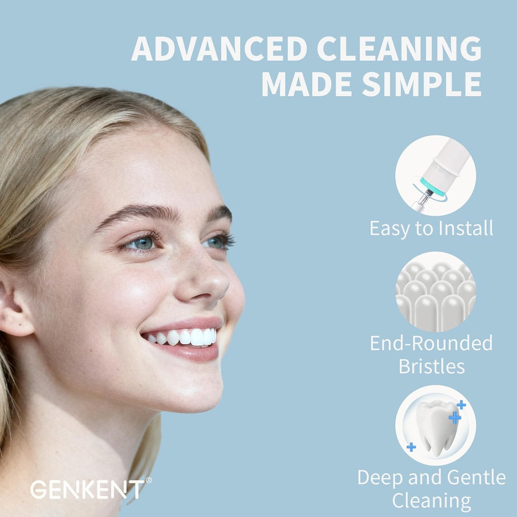 GENKENT 20 Pcs Extra Soft Replacement Toothbrush Heads Compatible with Oral B