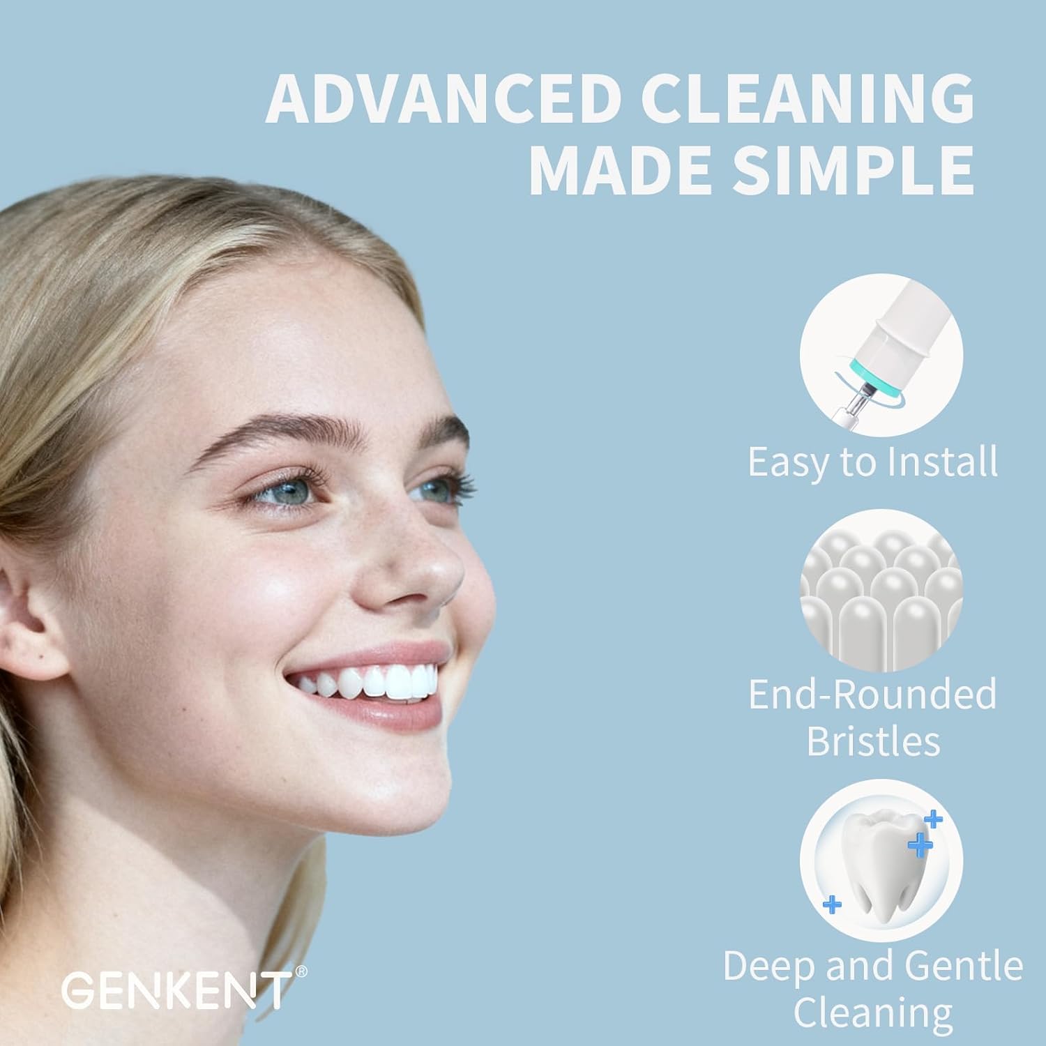 GENKENT 20 Pcs Extra Soft Replacement Toothbrush Heads Compatible with Oral B