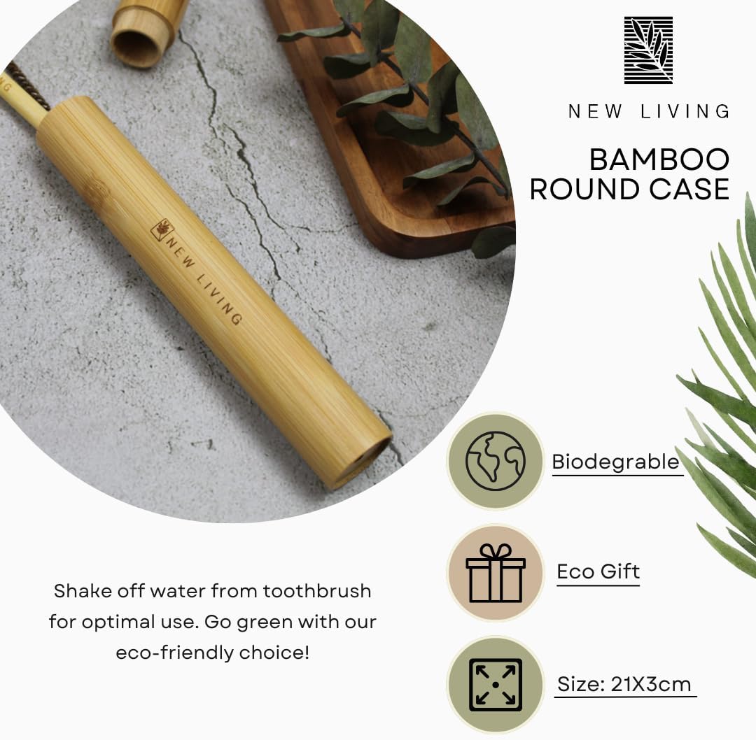 Bamboo Toothbrush Holder | Bamboo Toothbrush Carry Case | Toothbrush Case | Biodegrade Eco Product | 21cm Natural Product