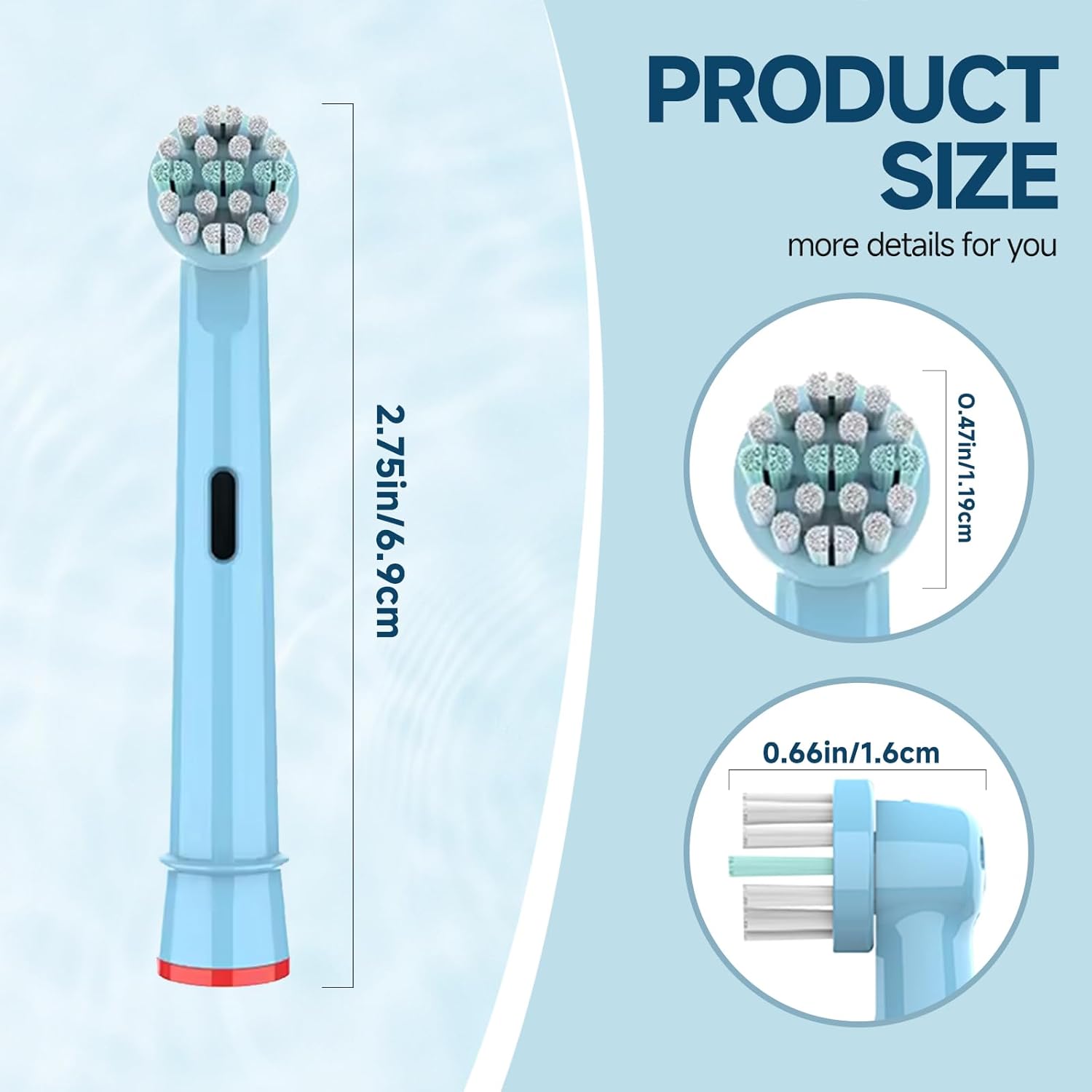 Kids Toothbrush Heads Compatible with Oral B - Electric Toothbrushes, Replacement Brush Heads with Protective Caps, 4/8/12/16 Pack (4)