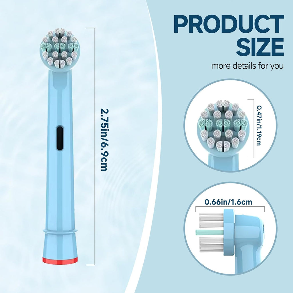 Kids Toothbrush Heads Compatible with Oral B - Electric Toothbrushes, Replacement Brush Heads with Protective Caps, 4/8/12/16 Pack (12)