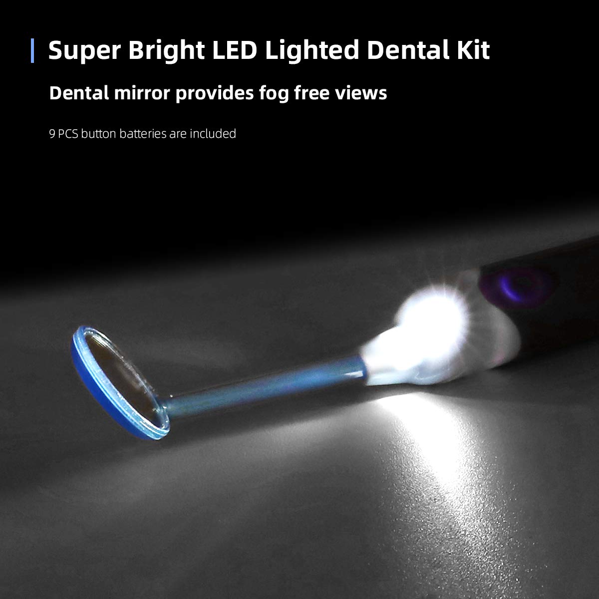 Tooth Stain Remover Tool Oral Care Cleaning Kit with LED Light for Dentist, Family Oral Cleaning, Dental Scraper Tooth Pick Hygiene Set with Mouth Mirror - Easy to Carry and Use