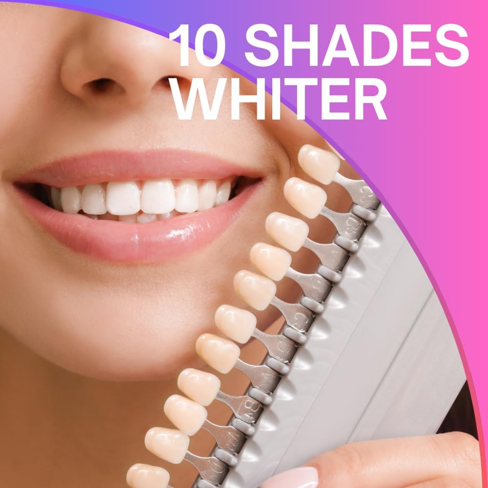 Premium Teeth Whitening Kit for Sensitive Teeth, 32X Dual Blue and red LED Lights, +4 whitening Pens, Enamel Safe