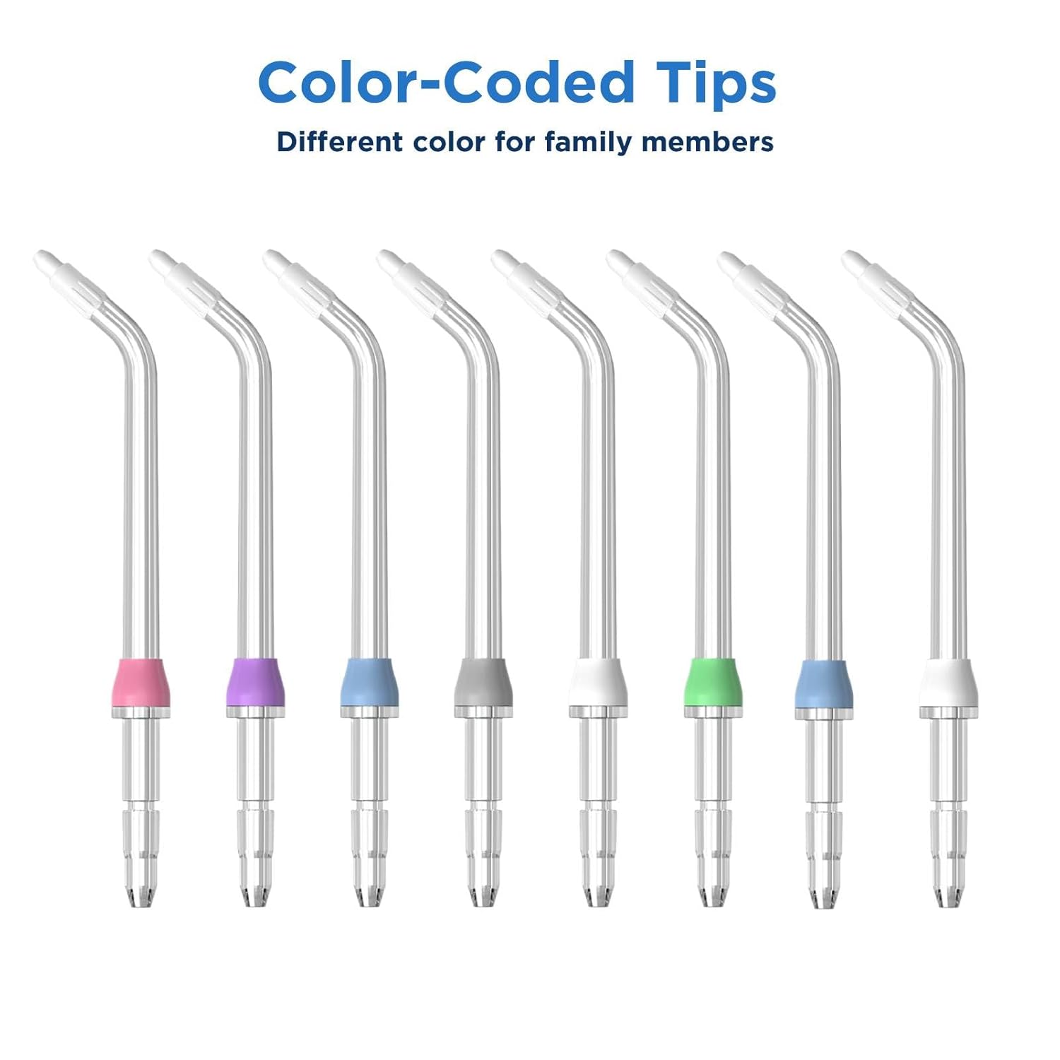 Replacement Heads for Waterpik, Replacement Picks for Water Pik Water Flosser (8 Orthodontic Tips + Storage Case + Travel Case)