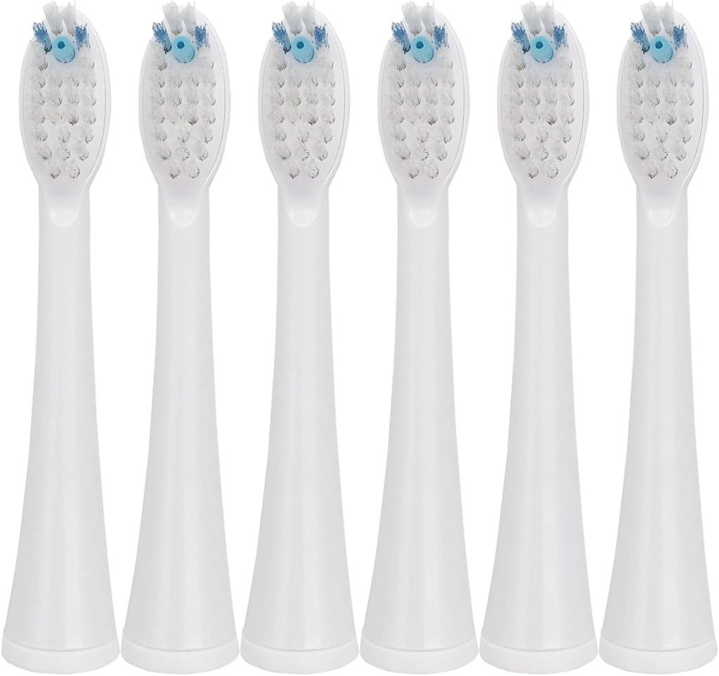 Toothbrush Heads Replacement for Waterpik SF-02W, SF-03W, SF-01W Sonic Fushion 2.0 Model, Brush Head with Cover 6 PCS, White