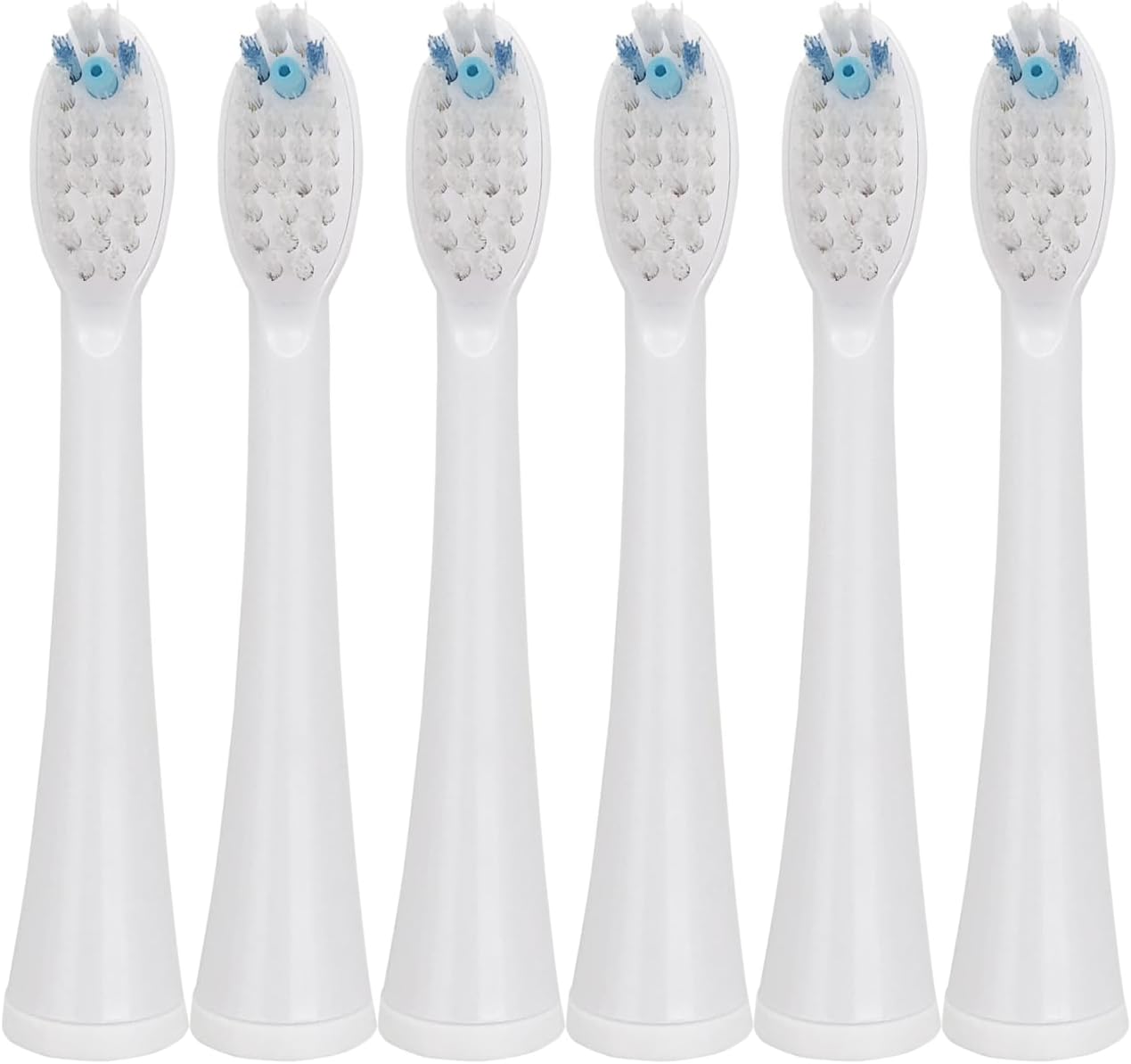 Toothbrush Heads Replacement for Waterpik SF-02W, SF-03W, SF-01W Sonic Fushion 2.0 Model, Brush Head with Cover 6 PCS, White