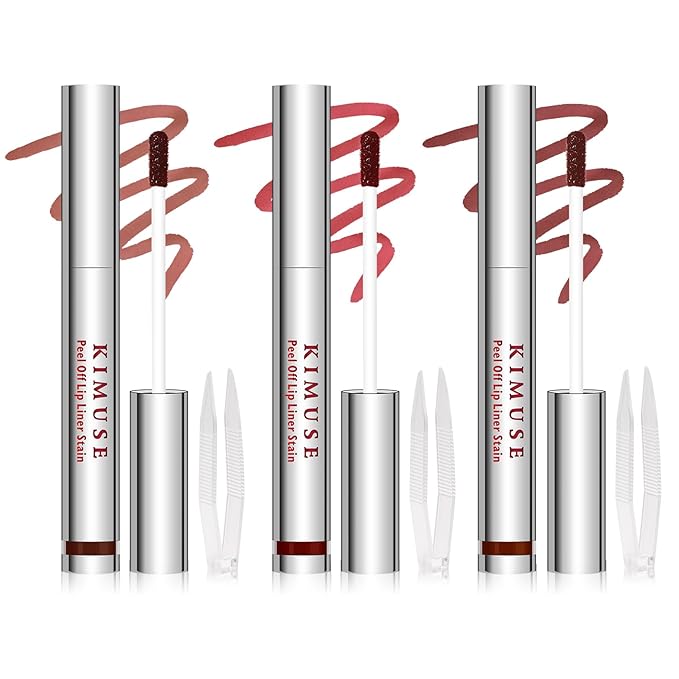 KIMUSE Peel Off Lip Stain Trio - Long - Lasting, Vitamin E Infused, Matte Finish Lip Makeup Set for All Skin Types, Transfer-Proof & Smudge-Resistant, Vegan & Cruelty Free