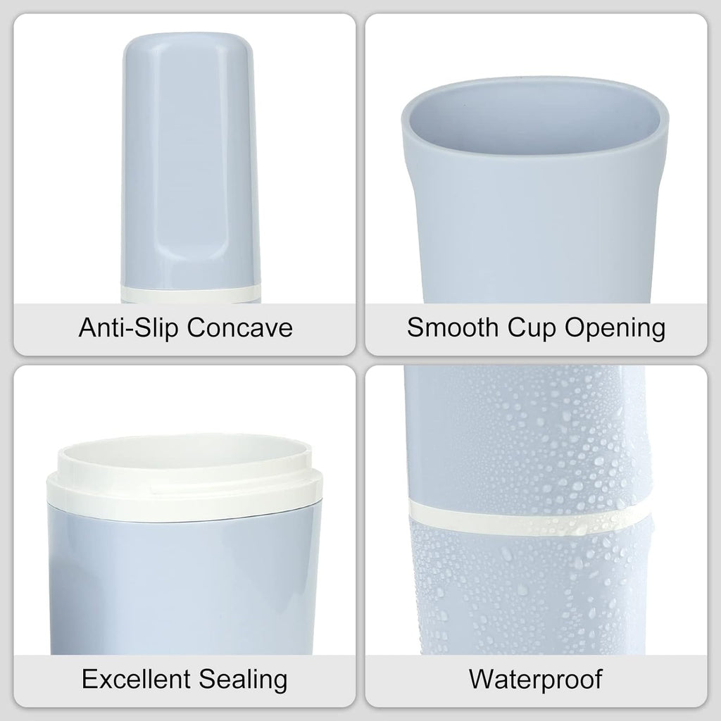 Surblue Travel Toothbrush Case Detachable Toothbrush Holder with Cover Portable Toothbrush Container for Vacation Camping Dorm Bathroom,Blue