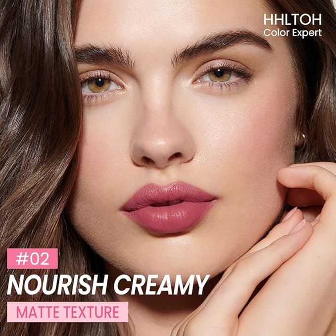 Honey Lipstick Tinted Lip Balm - Matte Tint Cream Lipsticks for All Skin Tones, Hydrating Lip Stain, Can be Buildable Blendable Nourishing Moisturizing Suitable for Women to Every Day Makeup 02