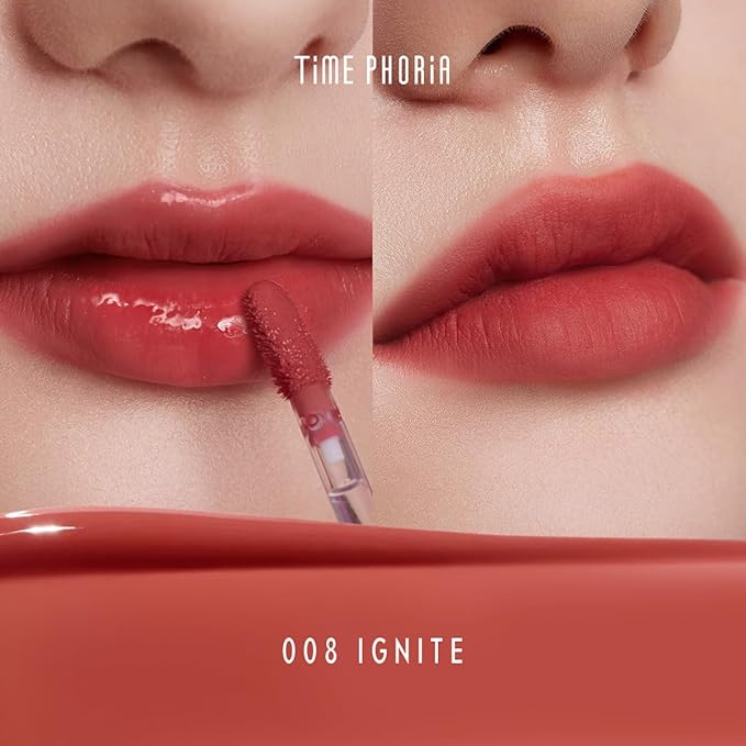 ALTERA BLURRING LIP TINT - Shine Lip Gloss to Soft Blurry Lip Matte Finish, Long-Lasting Lip Stain, Smooth and Blur lip lines, Watery-Velvet Feel, Hydrating & Non-Sticky (008 IGNITE)