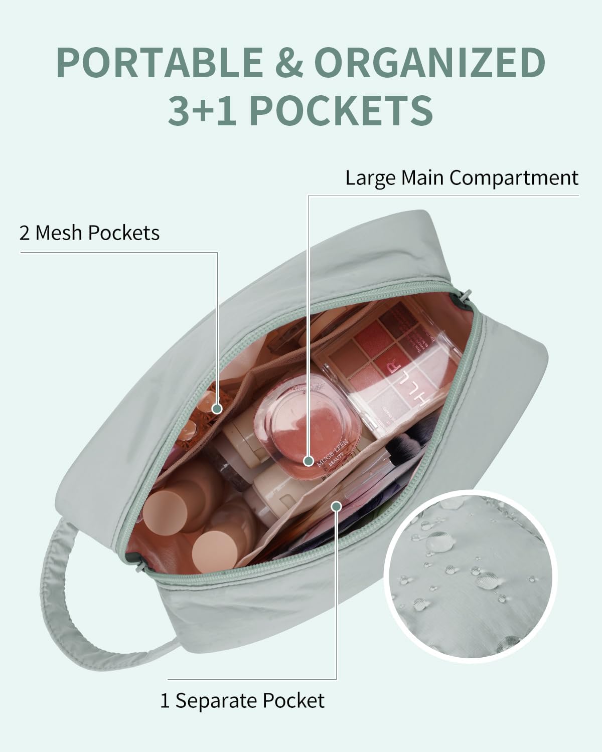 Narwey Puffy Travel Toiletry Bag for Traveling Women Girl, Travel Bag for Toiletries, Cute Travel Makeup Bag Organizer, Quilted Cosmetic Bag Make Up Skincare Medicine Bags