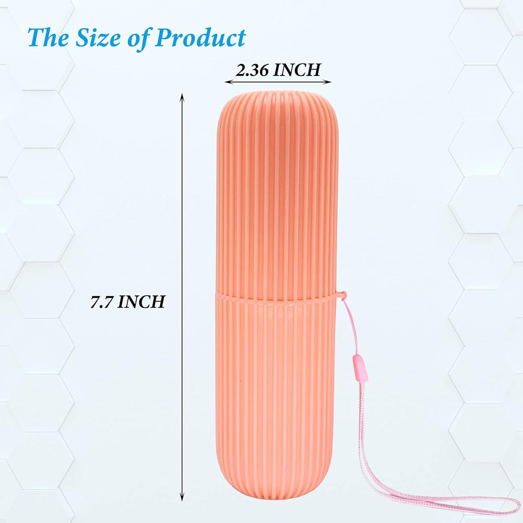 Sunenlyst 2Pcs Travel Toothbrush Holder, Portable Toothbrush Case for Traveling, Camping, Business Trip and School, Multifuction Toothbrushes Toothpaste Set with Two Colors (Green and Orange)