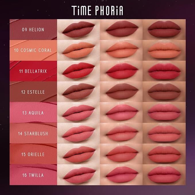 NEBULA VELVET LIP CREAM-Long Lasting Lip Stain, Waterproof and Transferproof Lip Tint, Matte Finish, Smooth Out Lip Lines, Lightweight & High Coverage, Stocking Stuffers (007 MOONKISS)