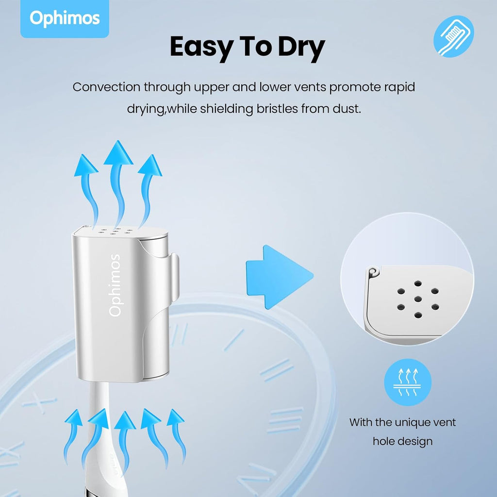 Aluminum Alloy Toothbrush Head Cover/Cap/Protector Case,Travel Toothbrush Covers Long-lasting Toothbrush Head Caps for Most Electric/Manual Brushes, 2 Count